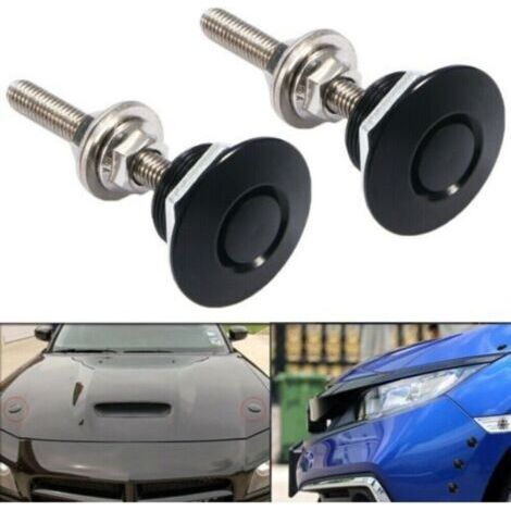 Loquets à dégagement rapide pour automobile, boucle de contour de capot en aluminium, Kit de plaque d'immatriculation de pare-chocs GM (noir), 2 paquets