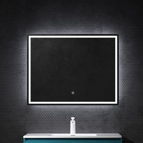 Mai & Mai Miroir de Salle de Bain avec Éclairage LED Glace Suspendu 100x80cm Anti-Buée Interrupteur Tactile Luz (1/5)