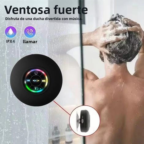 Mini enceinte Bluetooth avec éclairage RGB, sans fil et étanche, idéale pour la douche. (1/5)