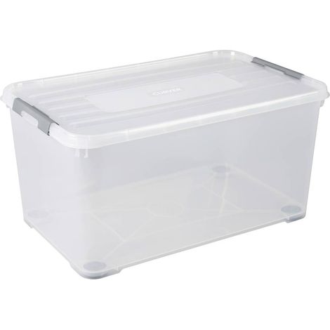 Curver 243857 Scatola di immagazzinaggio HANDY impilabile (L x L x A) 800 x 500 x 390 mm Trasparente, Argento 1 pz. (1/2)