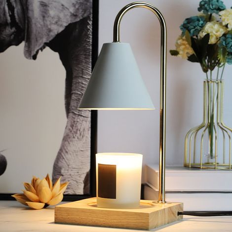 Lampe de table à bougie d'aromathérapie, bougie fondante à huile essentielle, lampe à bougie réglable, lampe de chevet pour chambre à coucher, décoration intérieure, lampe d'aromathérapie aux normes e (1/5)
