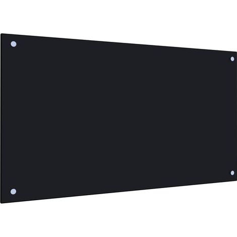 Dosseret de cuisine Fond de hotte Crédence de cuisine Noir 90x50 cm Verre trempé NSME2065 (1/5)