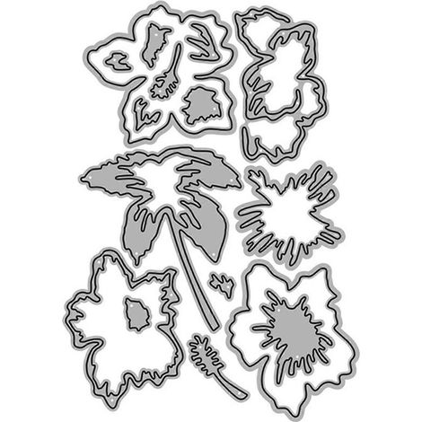 Matrices de découpe en métal motif fleur et feuille, pochoirs faits main pour enfants et adultes, loisirs créatifs (1/5)