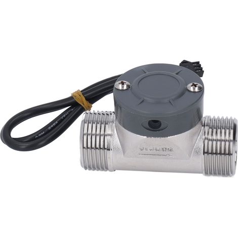 Durchflussmesser mit Durchflussmesser, Zähler und Sensor aus Edelstahl für Pools, Fischteiche, 3,5–24 V DC (1/5)