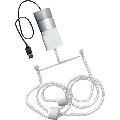 Aquarium-Luftpumpe – Sauerstoffpumpe – Aquarienbelüftung – Geräuschloser Betrieb – Tragbar – Schwarz (1/5)