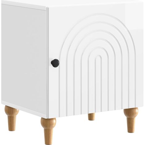 Bedside Cabinet High Gloss White 43 x 34.5 x 50 cm vidaXL