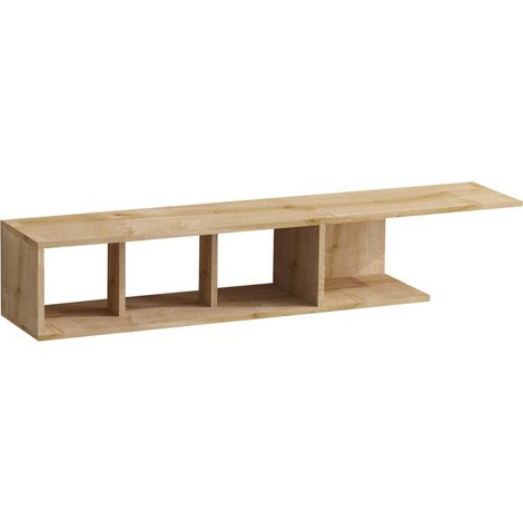 Mesa TV,100% Tablero de aglomerado rechapado en melamina, Color Safiro Roble (1/4)