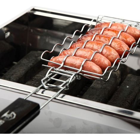 Grille À Saucisses - Acier Inoxydable - Pour Barbecue Extérieur - 57 x 14 x 4 cm - 1 Pièce (1/5)