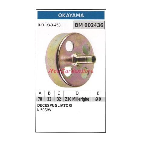 Campana de embrague OKAYAMA desbrozadora K 50S/W 002436