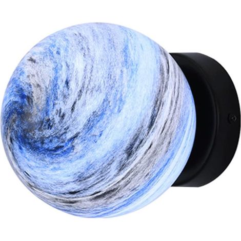 Applique Murale Creative Planet, Lumière D'ambiance D'éclairage Décoratif Sphérique Moderne Pour Chambre D'enfant, Applique Murale Globe En Verre Simple Avec Prise E27, Plafonniers De Couloir Nordique (1/5)