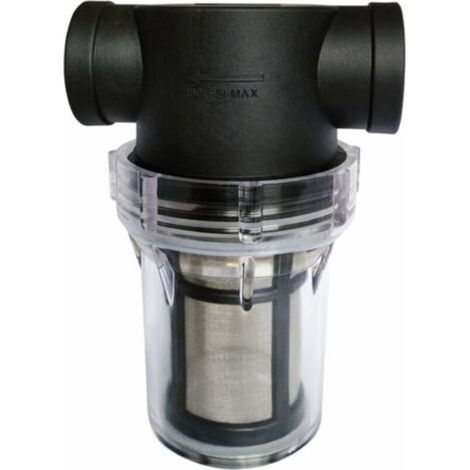 Pr Pipeline Water Pump Filter 3/4 Inch with 100 Mesh Stainless Steel Filter, Inline Mesh Filter for Garden Watering (1/4)