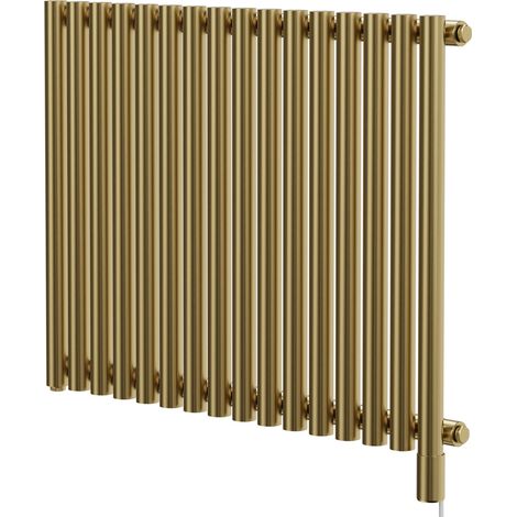 Wholesale Domestic Sinclair Colore Brushed Brass 600mm x 795mm Horizontal Single Panel Electric Radiator (1/5)