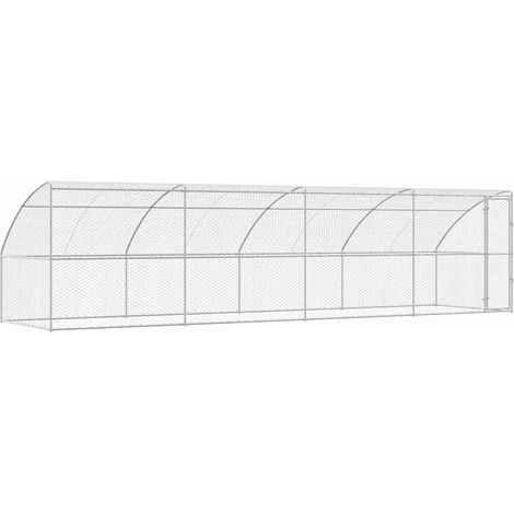 Refugio para perros 4 pcs Plateado 8 x 2 x 2 m vidaXL