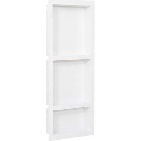 Nicchia da Doccia con 3 Scomparti Bianco Lucido 41x99x9 cm vidaXL