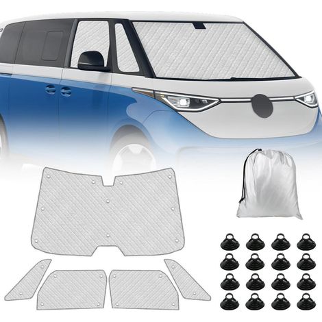 Thermomatte Fahrerhaus für VW ID Buzz LWB 2022-2026, 5-teilig, Isolierung & Sichtschutz (1/5)