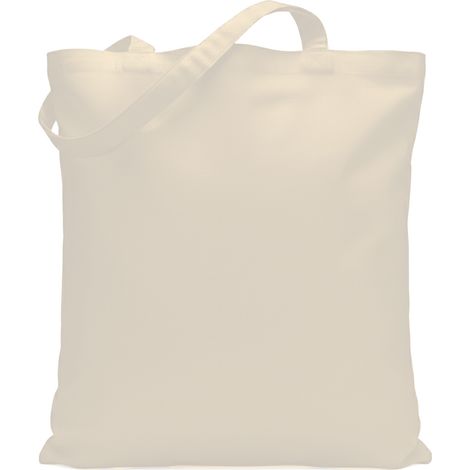 Borsa shopper ecologica in cotone 180g con manici lunghi ecru borsa shopper ecologica in cotone 180g con manici lunghi grigia (1/3)
