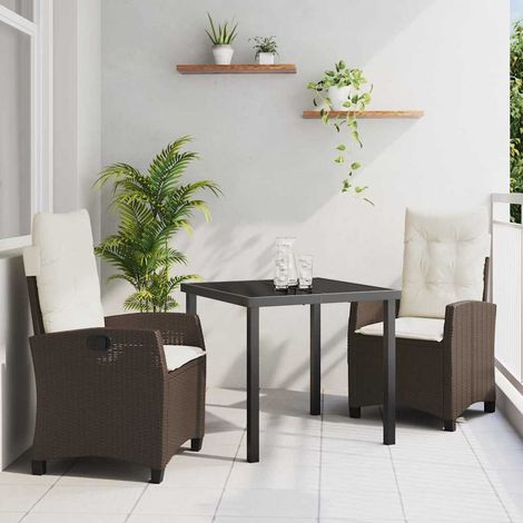 Ensemble de salle à manger pour jardin 3 pcs-Salon de jardin Marron polyrotin 249914 (1/5)