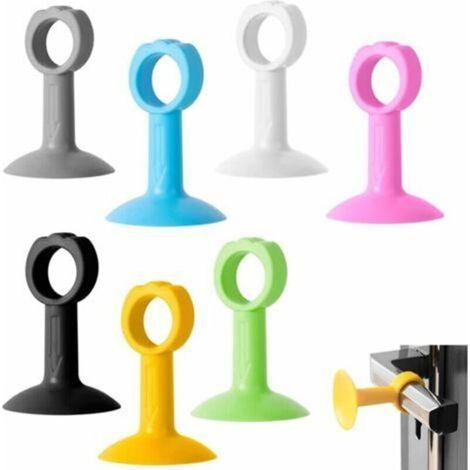 - 7 pezzi di cuscinetti antiurto in silicone per maniglie delle porte per evitare danni alla parete. Paraurti per maniglie delle porte con ventosa, fermaporta silenzioso (bianco - Crezuo)-Crezuo
