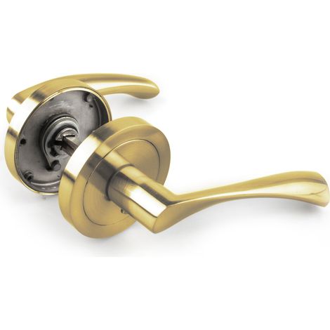 Manilla aluminio con roseta 65mm handlock curva oro brillo (1/2)