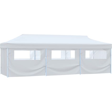 Carpa de fiestas pop-up plegable con 8 paredes blanco 3x9 m vidaXL