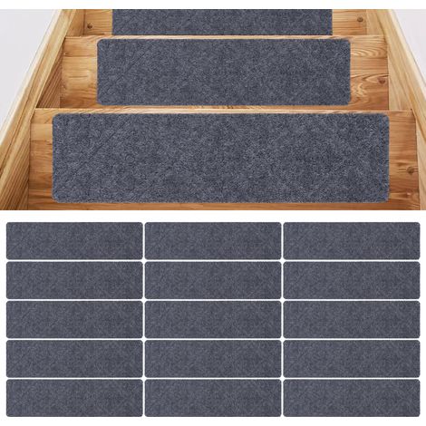 Tapis d'escalier, tapis de marche, tapis de sol, motif européen, gris fumé, gaufrage européen (1/5)