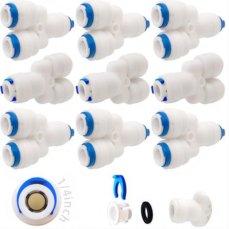 12 Pcs Accessoires De Filtre à Eau RO Raccord Buse 1/4 Pouces 90 Degree Right Angle Fast Docking pour Raccorder Les Raccords Tuyauterie d'eau, Tuyau de réfrigérateur Série 5 - (1/5)