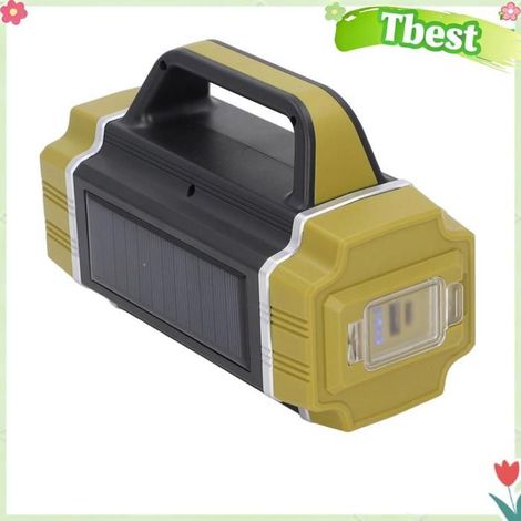 Tbest lampe de poche solaire portable Lampe de Poche Solaire, 2 Lumières et Latérales avec 3 Vitesses, Charge sport camping (1/5)