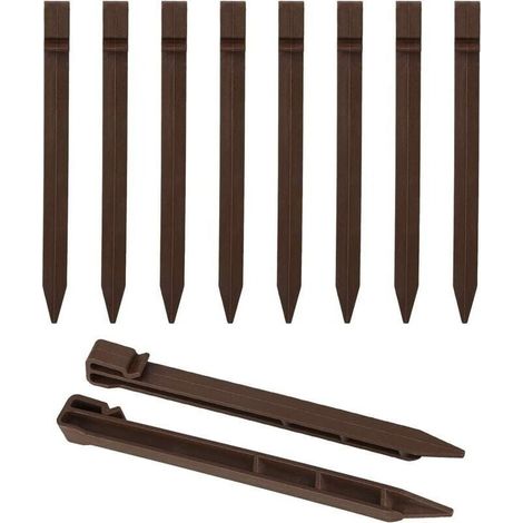 20er-Pack Kunststoff-Erdanker, 24 cm – Bodenanker – Gartenanker – Befestigungspfähle für Beeteinfassungen, Terrasse, Zelt (1/4)