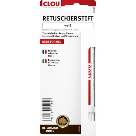 Clou Retuschierstift für Holz weiß - 1 Stück Holzschutzlasur