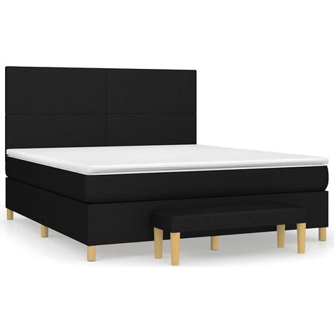 Maison Exclusive - Boxspringbett mit Matratze Schwarz 160x200 cm