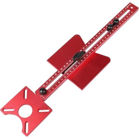 Porte-molette de fraisage 4 en 1, gabarit de défonceuse réglable, outil de travail du bois en alliage d'aluminium (bord incurvé) (1/5)