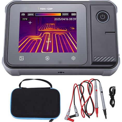 Multimètre numérique 2 en 1, dispositif d'imagerie thermique infrarouge 120x90, écran tactile de 2,8 pouces, champ de vision 50 °, suivi des points chauds et froids, chargement USB C (1/5)