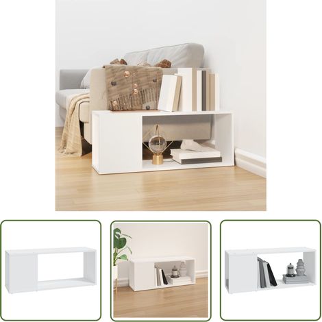 The Living Store TV-Schrank Weiß 80x24x32 cm Holzwerkstoff - Fernsehschränkchen - Holzwerkstoff - Weißer TV-Schrank - Wohnzimmerschrank - Regal Für Wohnzimmer (1/5)