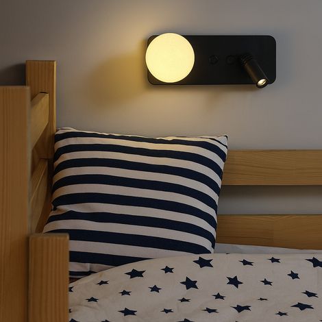 Aplique LED metal negro foco lectura 3W PASSAU (1/5)