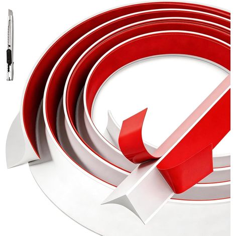 3.5M Silicone Quadrant Trim, Beading for Laminate Flooring, Laminate Floor Edging, Skirting Board Trim Coving Decorative Edging Strip for Tile, Countertops, Wall, Ceiling Coving (20×15mm)