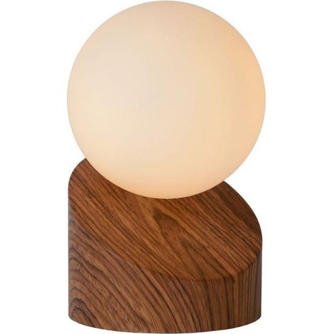 Lampada da tavolo Lucide LEN metallo/vetro G9 5W marrone/bianco (1/5)