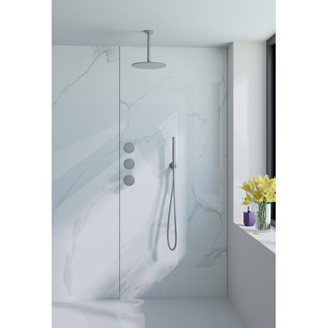 Fortifura Nebbio Ensemble de douche pluie - robinet encastré - élément encastré - coude de raccordement mural - flexible de douche en métal - (1/5)