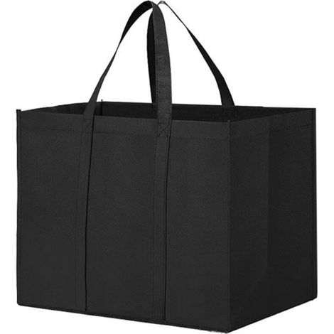 Ensemble de 3 sacs de courses simples non tissés portables(noir) (1/4)