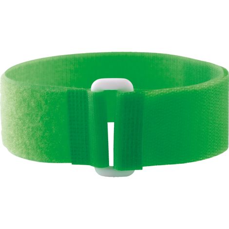 5 Bracelets auto-agrippants fluo avec passant vert UKAL (1/3)