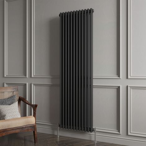 Biubiubath Traditional Cast Iron Style Radiator Vertical 2 Column Black 1800x560mm