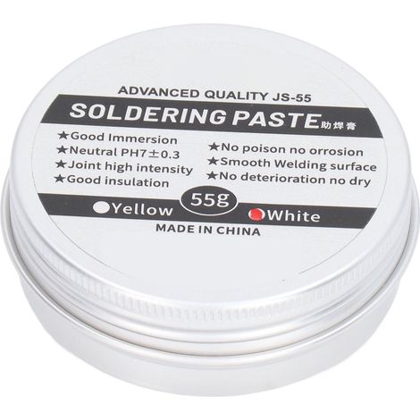 Pâte à souder colophane flux brasure basse température sans nettoyage blanc 55g accessoires soudure (1/5)