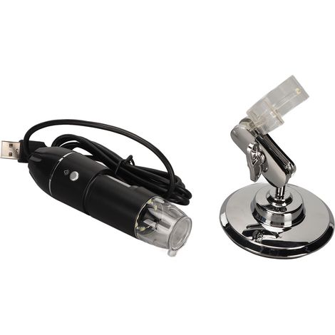 Microscope numérique 1600X HD, 8 LED, USB Type C, 2 en 1