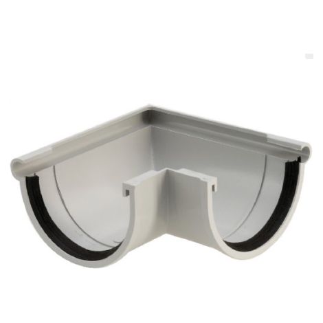 Girpi – Raccord pour gouttière angle extérieur 16mm – PVC gris résistant aux UV et à la corrosion – Pour chantiers humides