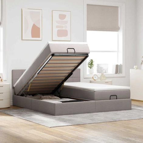 Estructura de cama otomana colchones tela gris pardo 180x200 cm vidaXL (1/5)