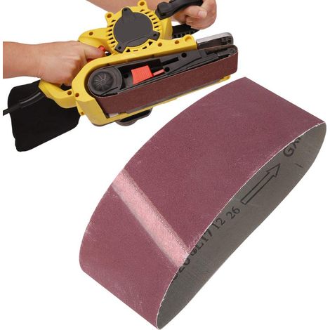 Lotto di 10 nastri abrasivi per levigatura – 457x75mm – grana 600 – ossido di alluminio – metallo/legno – per levigatrice a nastro
