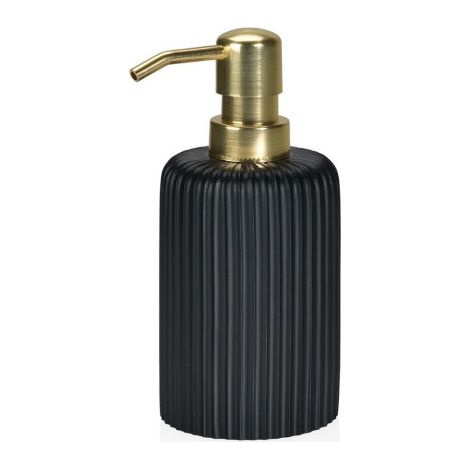Distributeur de Savon en Résine Noire et ABS Doré Stripes (1/2)