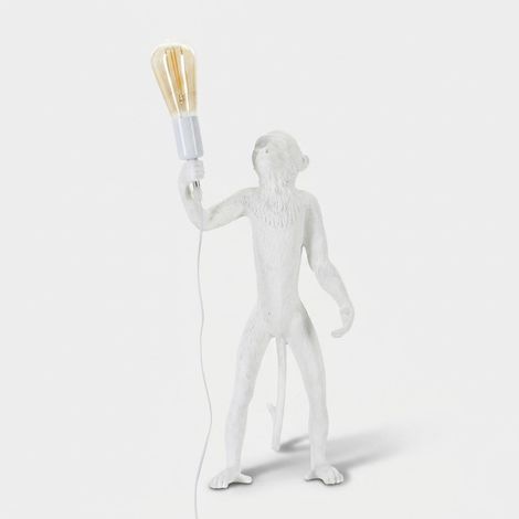 Lámpara de mesa de resina con mono Monkey - Blanco (1/5)
