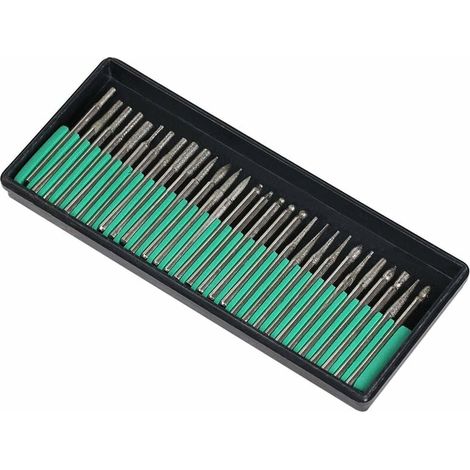 Diamant Burr Bits Percer Verre Métal Gemme pour Dremel Meulage Outil Rotatif, 90 Pcs 1/8-inch (3 mm) (1/4)