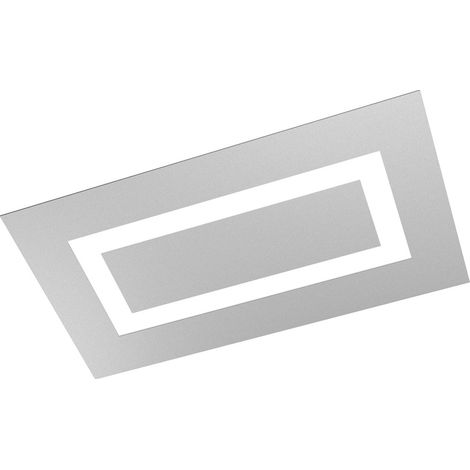 Plafoniera Moderna Rettangolare Carpet Metallo Grigio 4 Luci 2G11 70X39Cm (1/4)