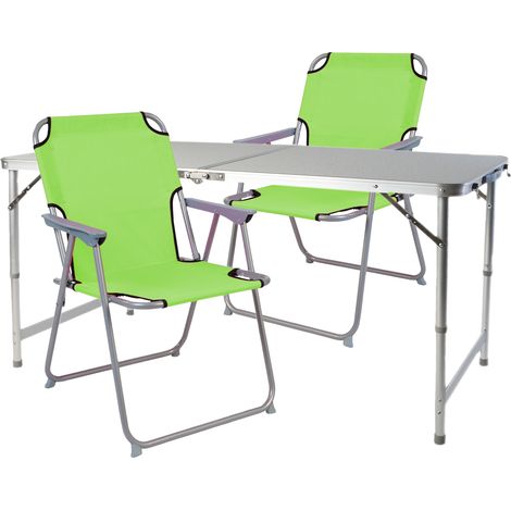 3-teiliges Campingmöbel Set 120x60x58/70cm Limegrün-MMC330872+2xMPO2600LG (1/3)